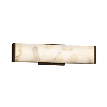 Alabaster Rocks Single Light 18-1/2" Wide Integrated 3000K LED Bath Bar with Shaved Alabaster Rock Cast Resin Shade - ADA Compliant