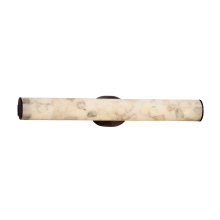 Alabaster Rocks Single Light 28" Wide Integrated 3000K LED Bath Bar with Shaved Alabaster Rock Cast Resin Shade - ADA Compliant