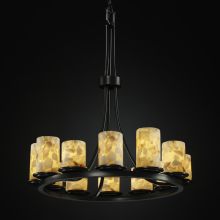 Alabaster Rocks! 28" Dakota 12 Light Pillar Candle Chandelier