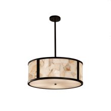 Alabaster Rocks! 24" Wide Tribeca LED Single Tier Drum Chandelier