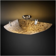 Alabaster Rocks! 21" Wide Integrated 3000K LED Semi-Flush Bowl Ceiling Fixture with Shaved Alabaster Rocks Resin Shade