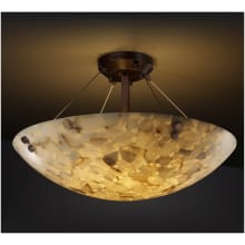 Alabaster Rocks! 8 Light 36" Wide Semi-Flush Bowl Ceiling Fixture with Shaved Alabaster Rocks Resin Shade