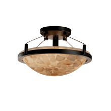 Alabaster Rocks 13.75" Round Bowl LED Semi Flush Mount Ceiling Fixture