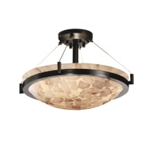 Alabaster Rocks 21" Round Bowl Semi Flush Mount Ceiling Fixture