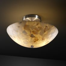 Alabaster Rocks! 14" Ring 2 Light LED Stone Semi-Flush Ceiling Fixture