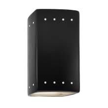 Ambiance 10" Tall Perforated Rectangular Closed Top Outdoor Wall Sconce