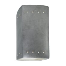 Ambiance 10" Tall Perforated Rectangular Open Top Wall Sconce