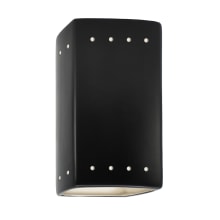 Ambiance 10" Tall Perforated Rectangular Open Top Wall Sconce