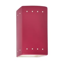 Ambiance 10" Tall Perforated Rectangular Open Top Wall Sconce