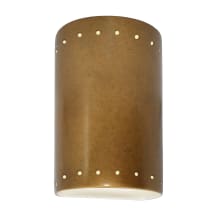 Ambiance 10" Tall Perforated Half Cylinder Closed Top Wall Sconce