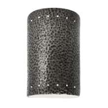 Ambiance 10" Tall Perforated Half Cylinder Closed Top Wall Sconce