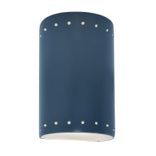 Ambiance 10" Tall Perforated Half Cylinder Closed Top LED Wall Sconce