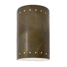 Ambiance 10" Tall Perforated Half Cylinder Closed Top Wall Sconce