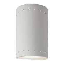 Ambiance 10" Tall Perforated Half Cylinder Closed Top Outdoor Wall Sconce