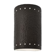 Ambiance 10" Tall Perforated Half Cylinder Closed Top Outdoor Wall Sconce
