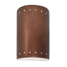 Ambiance 10" Tall Perforated Half Cylinder Open Top LED Outdoor Wall Sconce