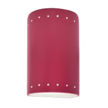 Ambiance 10" Tall Perforated Half Cylinder Open Top Outdoor Wall Sconce
