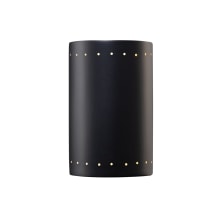 Single Light Large Cylindrical 12.5" Exterior Wall Sconce Rated for Wet Locations from the Ceramic Collection