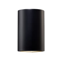Single Light 12.75" Cylinder Interior Corner Wall Sconce Rated for Damp Locations from the Ceramic Collection
