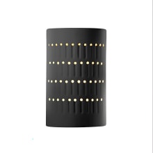 Ambiance 9" Tall Perforated Half Cylinder Open Top Outdoor Wall Sconce