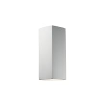 Two Light 13.25" ADA Peaked Rectangle Interior Wall Sconce Rated for Damp Locations from the Ceramic Collection