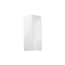 Two Light 13.25" ADA Peaked Rectangle Interior Wall Sconce Rated for Damp Locations from the Ceramic Collection