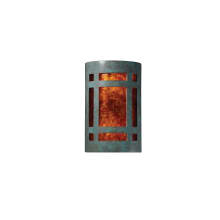 Single Light 9.5" Small ADA Craftsman Window Interior Wall Sconce Rated for Damp Locations from the Ceramic Collection