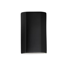 Single Light 9.25" ADA Cylinder Interior Wall Sconce Rated for Damp Locations from the Ceramic Collection