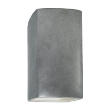Single Light 9.5" Small ADA Rectangle Interior Down Light Wall Sconce Rated for Damp Locations from the Ceramic Collection