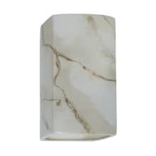 Ambiance 10" Tall LED ADA Wall Sconce with a Ceramic Small Rectangle Shade