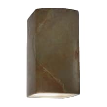 Ambiance 10" Tall LED Outdoor ADA Wall Sconce with a Ceramic Small Rectangle Shade