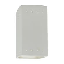 Ambiance 10" Tall Perforated Rectangular Closed Top ADA Wall Sconce