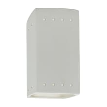 Ambiance 10" Tall Perforated Rectangular Closed Top ADA Outdoor Wall Sconce