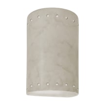 Ambiance 10" Tall Perforated Half Cylinder Closed Top ADA Wall Sconce