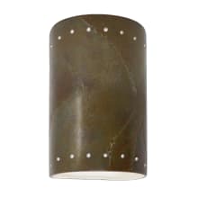 Ambiance 10" Tall Perforated Half Cylinder Closed Top LED ADA Outdoor Wall Sconce