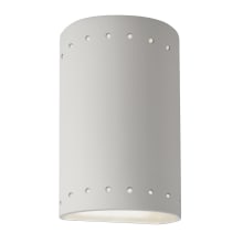 Ambiance 10" Tall Perforated Half Cylinder Open Top ADA Wall Sconce