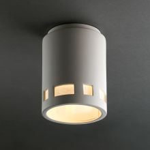 Radiance Collection 6.5" Outdoor Cylinder - Prairie Window LED Flush-Mount Ceiling Fixture