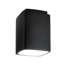 Single Light 8.5" Interior Rectangle Flush-Mount Fixture Rated for Damp Locations from the Ceramic Collection