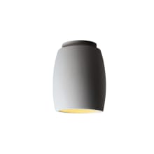 Single Light 9" Interior Curved Flush-Mount Fixture Rated for Damp Locations from the Ceramic Collection