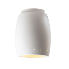 Single Light 9" Interior Curved Flush-Mount Fixture Rated for Damp Locations from the Ceramic Collection
