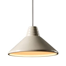 Radiance 15" Wide LED Pendant with White Crackled Ceramic Shade