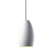 Radiance 7" Wide LED Mini Pendant with Bisque Ceramic Elliptical Shade