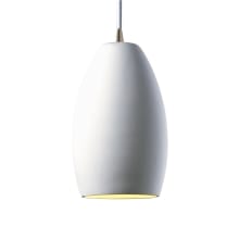 Single Light 9.75" Interior Curve Pendant Rated for Damp Locations from the Ceramic Collection