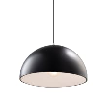 Radiance 13" Wide LED Pendant with Carbon Matte Black Ceramic Shade and Black Cord