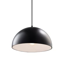 Radiance 13" Wide LED Pendant with Carbon Matte Black Ceramic Shade and Black Cord