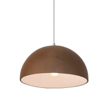 Radiance 13" Wide LED Pendant with Terra Cotta Ceramic Shade and White Cord