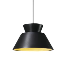 Radiance 11" Wide LED Pendant with Carbon Matte Black / Champagne Gold Shade and Black Cord