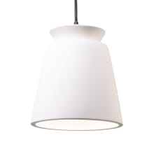 Radiance 8" Wide LED Mini Pendant with Bisque Shade from the Trapezoid Series