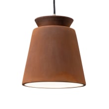 Radiance 8" Wide LED Mini Pendant with Real Rust Shade from the Trapezoid Series