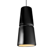 Radiance 8" Wide LED Mini Pendant with Gloss Black Shade from the Cone Series